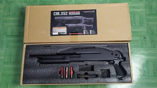 Cyma CM352 Airsoft Gun M870 Shotgun Version Full Metal Body Triple Shot [upl. by Nonnah]