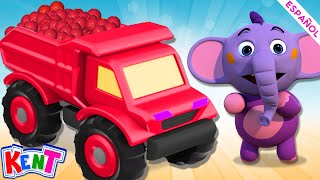 Kent el Elefante  Juega y aprende  Camioncitos de colores cargados de bolitas [upl. by Bille]