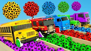 Wheels On The Bus Bingo Song  Bus Police Car With Colorful Balls  Nursery Rhymes amp Kid Songs [upl. by Arutek12]