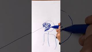 stickman to mini machine gunman speed drawing shorts [upl. by Odraleba834]