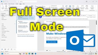 How to Make Outlook in Full Screen Mode Guide [upl. by Nawrocki]