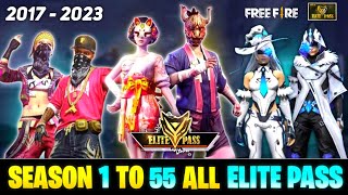 ALL ELITE PASS FREE FIRE  FREE FIRE SEASON 1 TO SEASON 55 ALL ELITE PASS FULL VIDEO  ELITE PASS [upl. by Tripp]