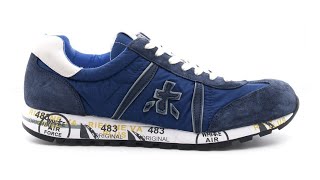 Premiata uomo sneakers Lucy blu SKU LUCY3815 [upl. by Nimad470]