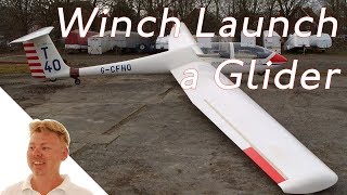 Winch launching a glider  Glider Flying  Surrey Hills Gliding Club [upl. by Livingstone44]