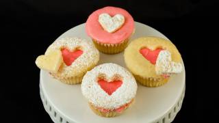 How to Make Valentines Day Cupcakes Heart Cut Out Cupcakes by Cookies Cupcakes and Cardio [upl. by Neff817]