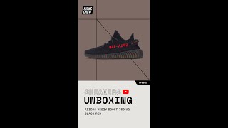 adidas Yeezy Boost 350 V2 Black Red Review  CP9652 Sneakers Unboxing shorts [upl. by Ynad71]