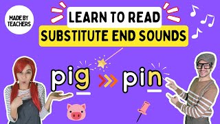 Substituting Ending Sounds  Phonemic Awareness Song for Kids [upl. by Draillih]