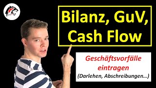 Bilanz GuV Cashflow  Geschäftsvorfälle tabellarisch eintragen [upl. by Stacey]