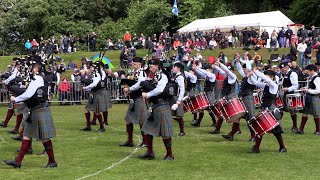 Stockbridge Pipe Band compete in Grade 3A at 2024 British Pipe Band Championships in Forres [upl. by Arlee]