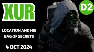 Where is XUR Today Destiny 2 D2 XUR Location and Official Inventory and Loot 4 Oct 2024 Oct42024 [upl. by Noyerb]