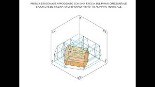 Proiezione prisma esagonale appoggiato sul PO e inclinato di 60° sul PV [upl. by Adnahsam]