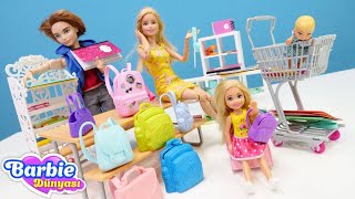 Barbie oyunları Barbie ailesi Chelsea için okul alışverişi yapıyor [upl. by Yaj]