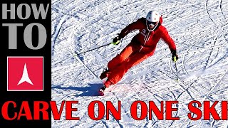 4 Steps How To CARVE ON 1 SKI [upl. by Arita]