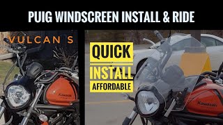 Install amp We Ride Test Puig Windscreen Vulcan S [upl. by Jessey552]