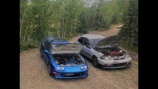 LsVtec Integra vs Ek B20vtec [upl. by Nwahsek]