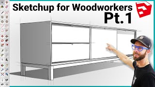 Modeling a Complete Project in Sketchup for Beginners Pt1  Sketchup for Woodworkers [upl. by Gusty]