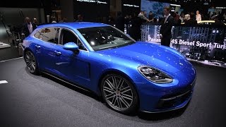 2018 Porsche Panamera Sport Turismo and Turbo S E Hybrid First Look  2017 Geneva Motor Show [upl. by Tonry]