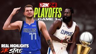 MAVERICKS VS CLIPPERS GAME 1  RECREATED IN NBA 2K24 sino ang hari ng stepback [upl. by Kincaid]