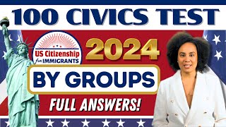 2024 USCIS Official 100 Civics Test Questions and Answers By Groups for US Citizenship Interview [upl. by Poirer926]