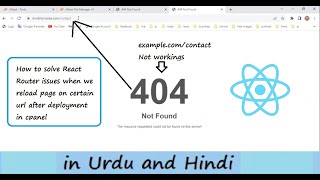 how to solve react router issues  after deployment in cpanel  404 error on refresh of urls [upl. by Eatnahc]