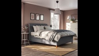 IDANÄS Upholstered storage bed Gunnared dark gray assembly instruction ikea bed [upl. by Douglas]