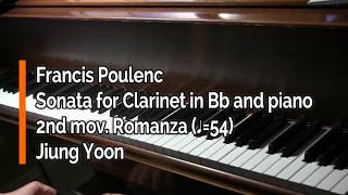 Piano Part  Poulenc Sonata for Clarinet in Bb and Piano II Romanza ♩54 [upl. by Milburt498]