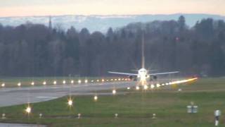 Take off Airbus A319 from BRN to LGW  Swiss Alps background  HD video [upl. by Refinnaej]