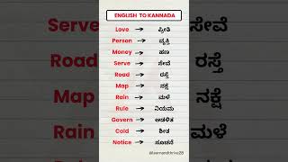 English to Kannada  English words through Kannada shorts english kannadatoenglishlearning [upl. by Nodarb549]