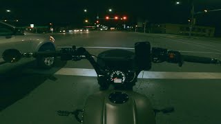 Indian Scout Bobber Night Ride  Pure Engine Sound Only [upl. by Maribelle646]