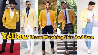 Yellow Blazer Matching Shirt And Pant  Yellow Blazer Combination  Yellow Blazer Outfit Ideas [upl. by Berghoff]