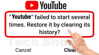 How to fix youtube failed to start several times to restore it by clearing history [upl. by Rimahs]