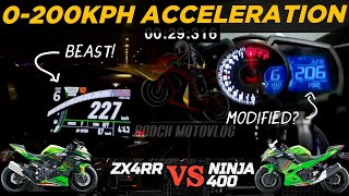 2023 Kawasaki ZX4RR 🆚️ Kawasaki Ninja 400  0200kph Acceleration  Top Speed Attempt 🔥🔥 [upl. by Britni]