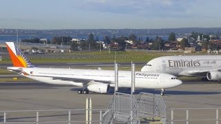 Philippine Airlines A330 as PR211 lands at Sydney Airport [upl. by Olifoet]