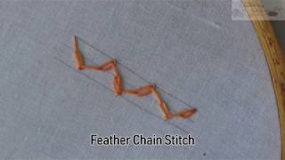 Feather Chain Stitch in Hand Embroidery Stitches Tutorial [upl. by Rayham]