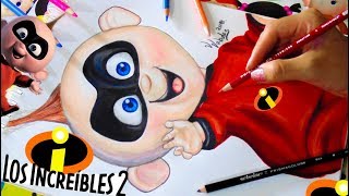 DIBUJADO A JACK JACK LOS INCREIBLES 2 DISNEY PIXAR VANE V ART [upl. by Harle]