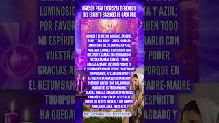 ORACIÓN PARA EXORCIZAR DEMONIOS DEL ESPÍRITU SAGRADO DE CADA UNO 🙏🏻💜✝️ luz dios espiritusanto fe [upl. by Josiah226]