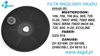 Filtr węglowy okapu Mastercook 706 725 106 ECOLINE 106 706 706 BIS 706C W50 706D W60 706C BR50 [upl. by Adnert]