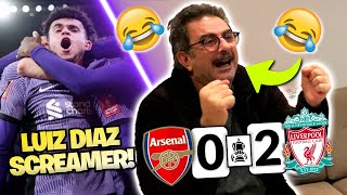 LIVERPOOL FAN CRAZY REACTION 🤣 Arsenal 02 Liverpool Fa Cup Match Reaction [upl. by Giulia]