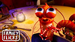 Eat The Shrimp  Shark Tale 2004  Family Flicks [upl. by Adnorehs]