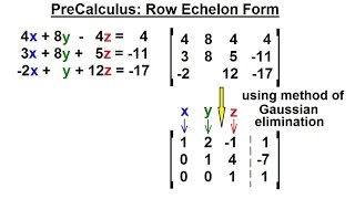 PreCalculus  Matrices amp Matrix Applications 3 of 33 Row Echelon Form [upl. by Publius]