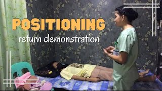 POSITIONING PATIENT IN BED  RETURN DEMONSTRATION [upl. by Pernick]