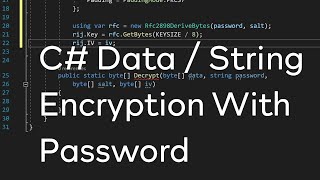 C  Data  String Encryption With Password using AES  Rijndael Tutorial [upl. by Casimir]