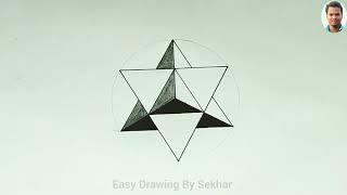 How To Draw a 3D Stellated Octahedron  Geometric Tutorial [upl. by Aicenod125]