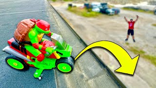 I DROVE A RC NINJA TURTLE OFF A BUILDING [upl. by Karolyn661]