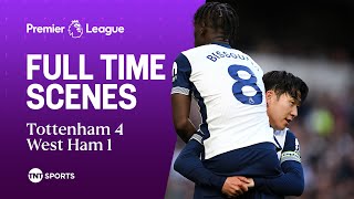 FULLTIME SCENES Tottenham come from behind to thrash West Ham as Kudus sees red ⚪⚒️ [upl. by Hannie435]