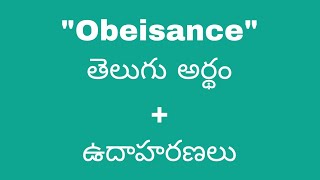 Obeisance meaning in telugu with examples  Obeisance తెలుగు లో అర్థం Meaning in Telugu [upl. by Beebe]