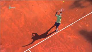 2013 Rome Federer serve amp forehand above [upl. by Nosirrah]