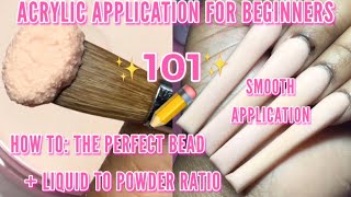 ACRYLIC APPLICATION FOR BEGINNERS  101  💖 HOW TO APPLY ACRYLIC  ACRYLIC NAIL TUTORIAL [upl. by Aya55]