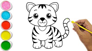 How to Draw a Tiger for Beginners and Toddlers [upl. by Atsirhc]