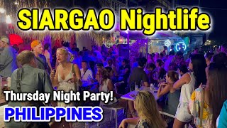 Nightlife 2024 in SIARGAO PHILIPPINES  Thursday Night Walk Ft Night Party at Bread amp Brew [upl. by Enalahs]